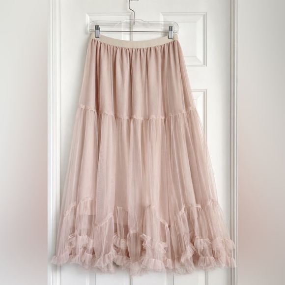 Elegant Tulle Maxi Skirt- Champagne - Picture 7 of 8